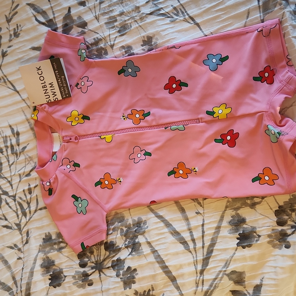 Hanna Andersson Pink Floral Baby Outfit